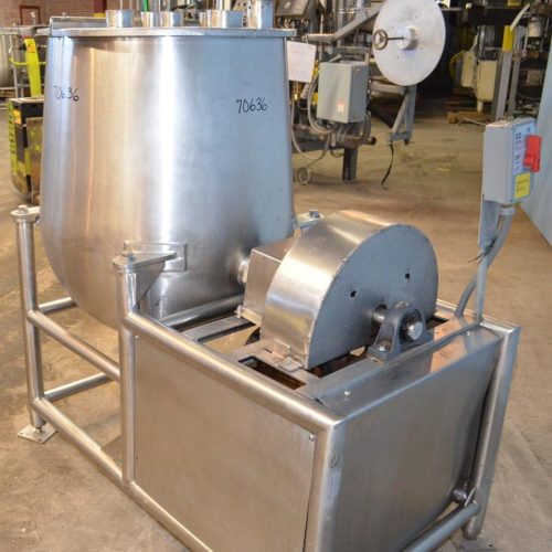 75 Gallon Pfaudler S/S Horiz Single Wall Squirrel Cage Agitated Tank on S/S Frame