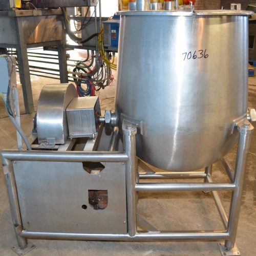 75 Gallon Pfaudler S/S Horiz Single Wall Squirrel Cage Agitated Tank on S/S Frame