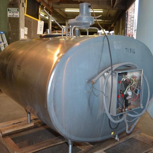 600 Gallon DeLaval ET600 S/S Horizontal Prop Agitated Refrigerated Tank