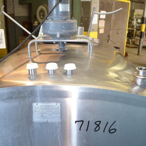 600 Gallon DeLaval ET600 S/S Horizontal Prop Agitated Refrigerated Tank