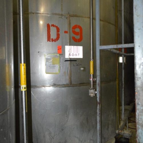 18,000 Gallon 316 S/S Vertical Single Wall Bulk Holding Tank