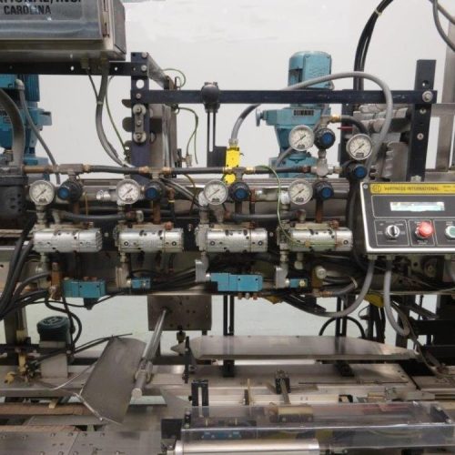 Hartness Model 825 Auto 35 CPM S/S Drop Case Packer For Round Containers