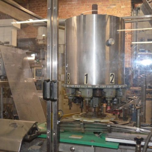 Capem Model TG415 8 Head 300 CPM Rotary Chuck Capper with Cap Sorter