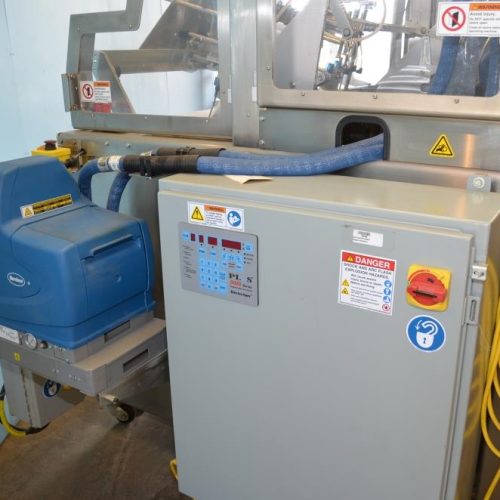 Adco Model AFCX351SS S/S 40 CPM Top Load Hot Melt Carton Erector and Conveyor