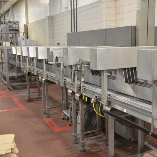 KHS Kisters Model WP050V Automatic Tray Packer with SFT model VWS Synchro Laner
