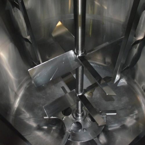 1,500 Gallon Walker 316L S/S Vertical Single Wall Agitated Mix Tank