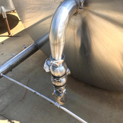 1,500 Gallon Walker 316L S/S Vertical Single Wall Agitated Mix Tank