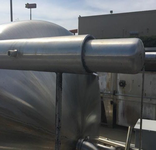 1,500 Gallon Walker 316L S/S Vertical Single Wall Agitated Mix Tank