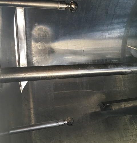 1,500 Gallon Walker 316L S/S Vertical Single Wall Agitated Mix Tank