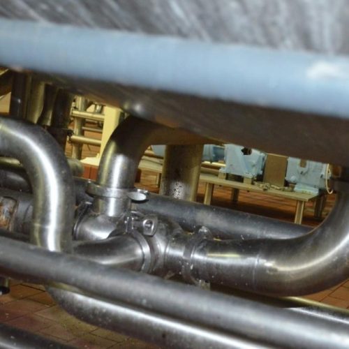 1,500 Gallon Walker 316L S/S Vertical Single Wall Agitated Mix Tank