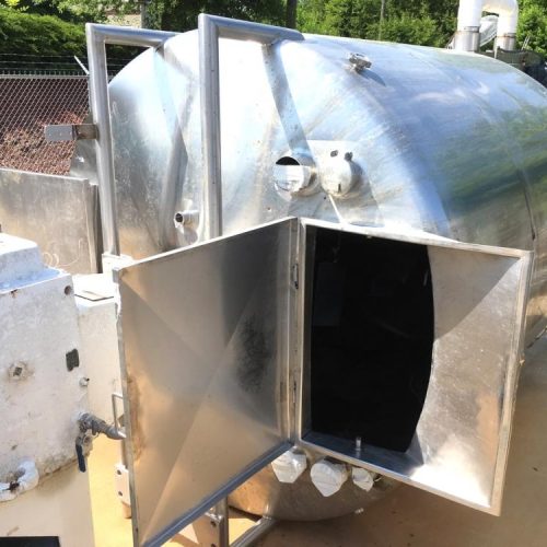 1,500 Gallon Walker 316L S/S Vertical Single Wall Agitated Mix Tank