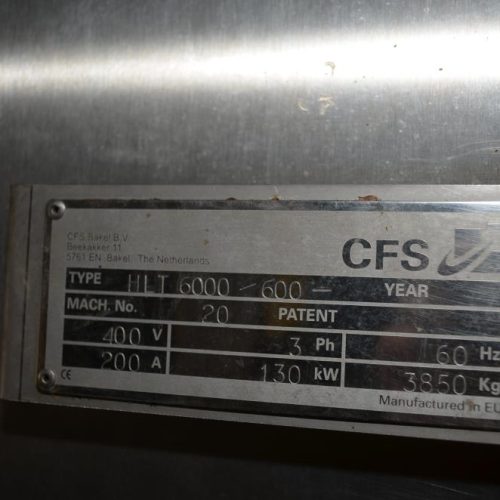 CFS Model HLT6000600 FlowCook 600mm W x 6400 mm L S/S Electric Oven