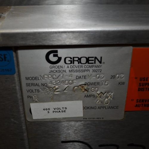 Groen Model NFPC14 S/S Electrically Heated Braising Pan