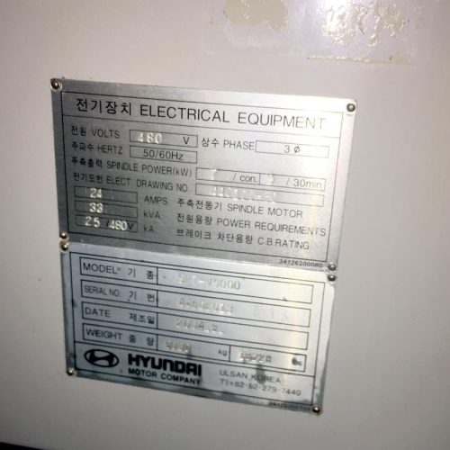 Hyundai Model SPT500D Vertical CNC Machining Center