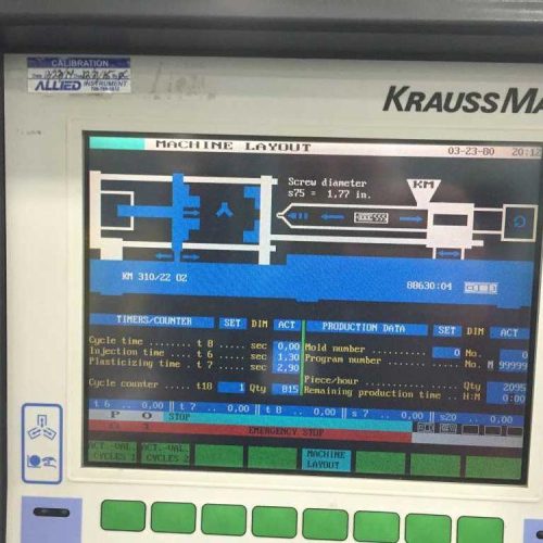 Krauss Maffei Model 2801200B2 310 Ton Injection Molding Machine
