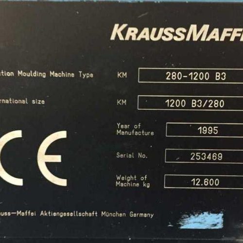 Krauss Maffei Model 2801200B3 310 Ton Injection Molding Machine