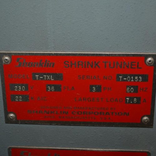 Shanklin Model HS1H Hi-Speed Automatic Shrink Wrapper with 22 in L Heat Shrink Tunnel