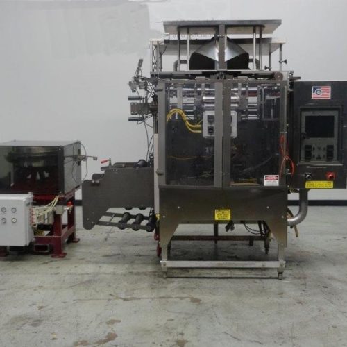 Pacmac Model 9500 Vertical FFS Zipper Slider Bowl Feeder and Zipper Spool