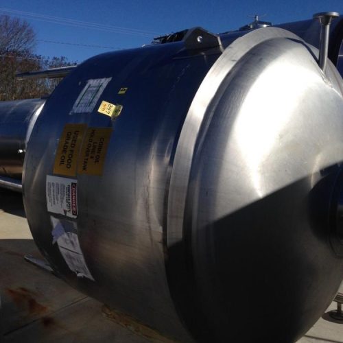 1,500 Gallon Cherry Burrell S/S Vertical Jacketed Pressure Tank