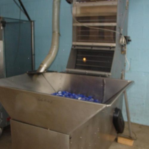 US Bottlers S/S High Speed Cap Elevator Sorter set up for 43mm Flat Sport Caps