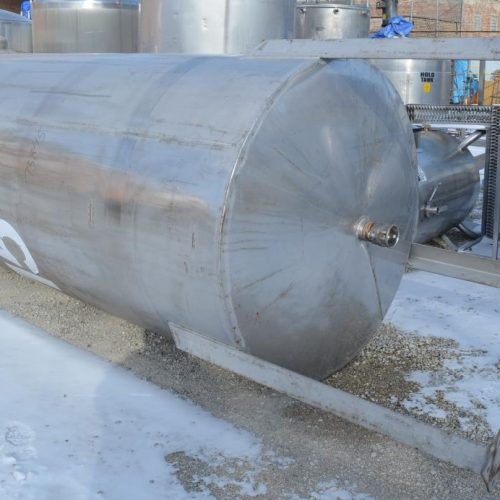 1,500 Gallon Bendel 316L S/S Vertical Single Wall Tank