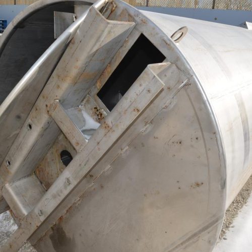 1,500 Gallon Bendel 316L S/S Vertical Single Wall Tank