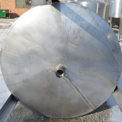 1,500 Gallon Bendel 316L S/S Vertical Single Wall Tank