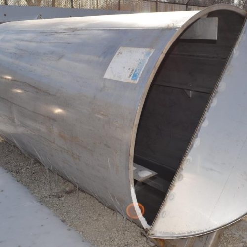 1,500 Gallon Bendel 316L S/S Vertical Single Wall Tank