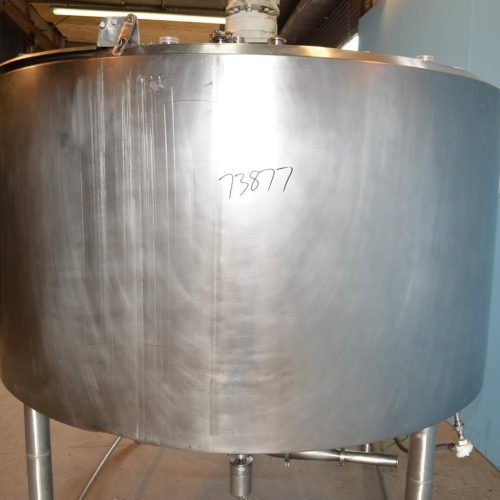 750 Gallon Crepaco S/S Vertical Jacketed Disk Turbine Agitated Cone Bottom Tank