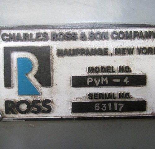 Ross Model PVM4 (4) Gallon Capacity S/S Double Planetary Mixer