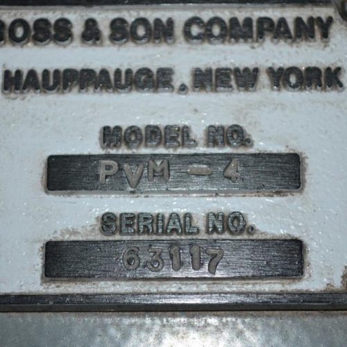 Ross Model PVM4 (4) Gallon Capacity S/S Double Planetary Mixer
