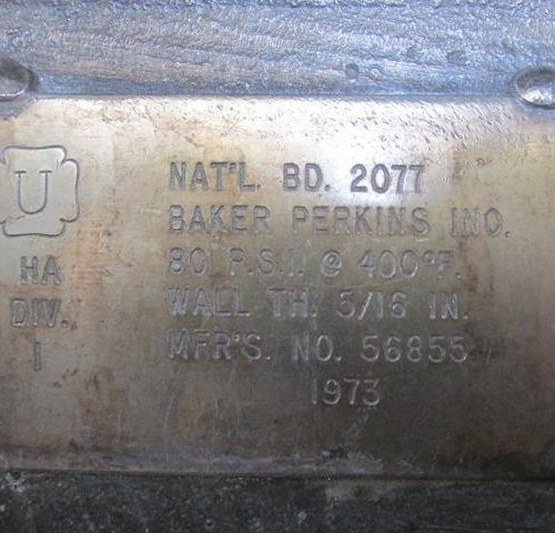 Baker Perkins S/S 3.5 Gallon Tilting Double Arm Sigma Mixer