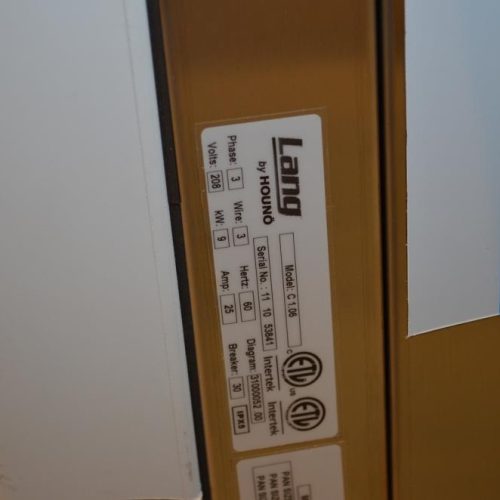 UNUSED Lang C106 (6) Pan S/S Electric Half Size Combi Oven