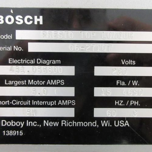 Bosch Doboy Presto Robotic 400 CPM Top Load Case Packer