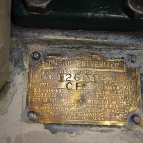 Mikro Pulverizer Model CF S/S Bantam Pulverizer Mill