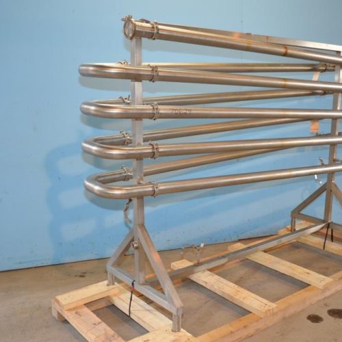 3 in Dia x 9 ft L S/S (5) Pass Single Tube Loop Pasteurizer