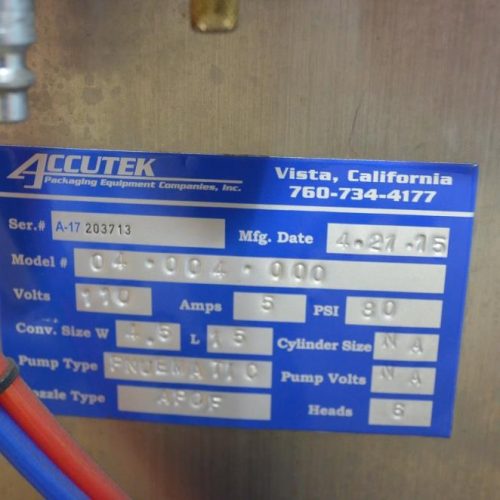 Accutek 60 BPM Liquor or Beer Bottling Line, Rinser, Filler, Plugger, Conveyor, Etc