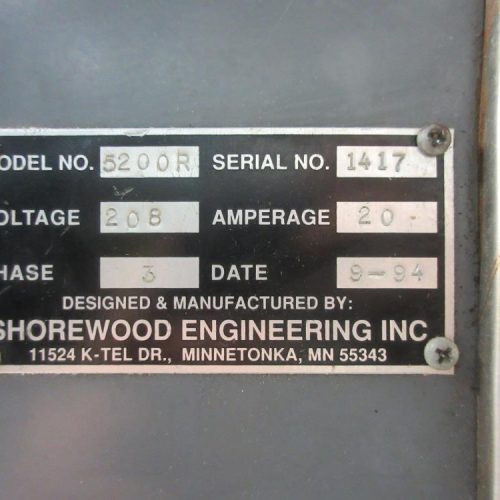 Shorewood Model 5200R Front, Back, Neck Rotary Labeler