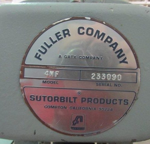 Fuller Sutorbilt Model 4MF 5 HP Blower
