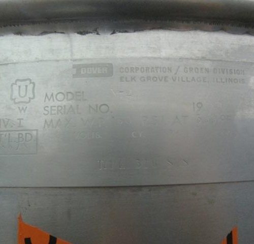 20 Gallon Groen Model N20 316 S/S Jacketed Kettle