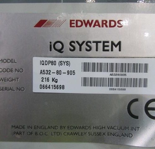 Edwards Model IQDP80 Dry Vacuum Pump System