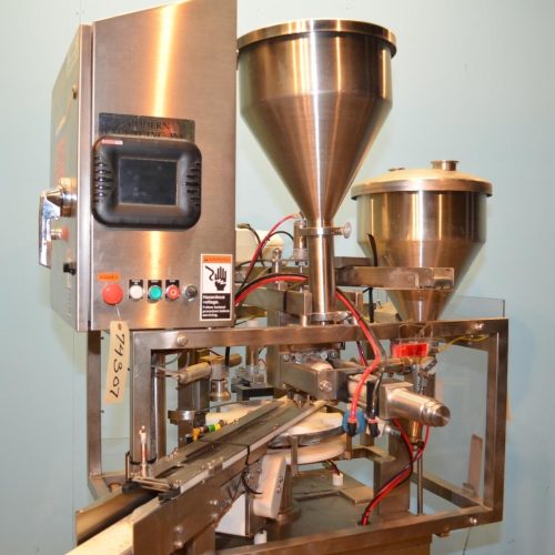 Modern Model SR8DC Twin Fill Head 40 CPM S/S Rotary Cup Filler with Overcapper