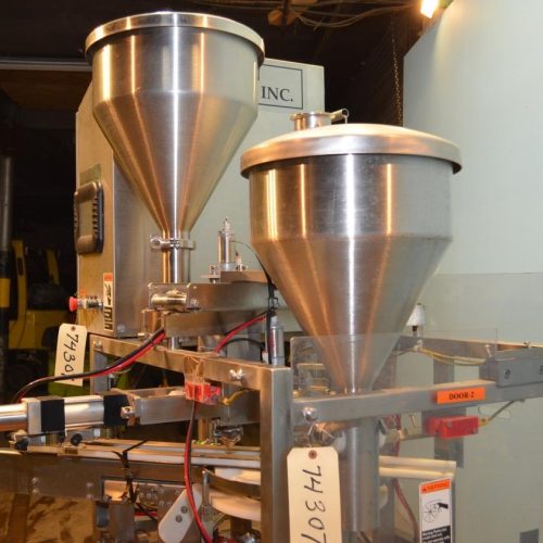 Modern Model SR8DC Twin Fill Head 40 CPM S/S Rotary Cup Filler with Overcapper