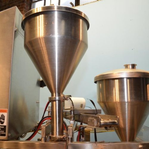 Modern Model SR8DC Twin Fill Head 40 CPM S/S Rotary Cup Filler with Overcapper