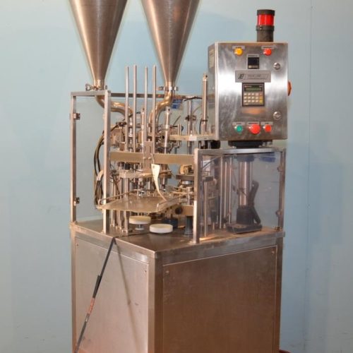 Pack Line Model NB070B7 Twin Head 30 CPM S/S Rotary Cup Filler and Sealer