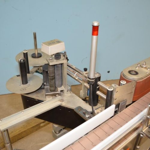 Quadrel Model Q10 Wrap Around Conveyorized Pressure Sensitive Labeler