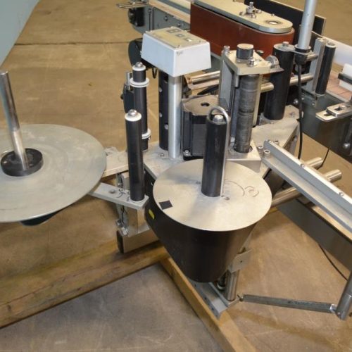 Quadrel Model Q10 Wrap Around Conveyorized Pressure Sensitive Labeler