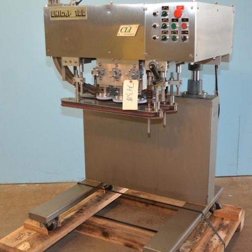 CLI Unicap100 (6) Quill S/S Inline 120 CPM Spindle Capper with S/S Cap Elevator