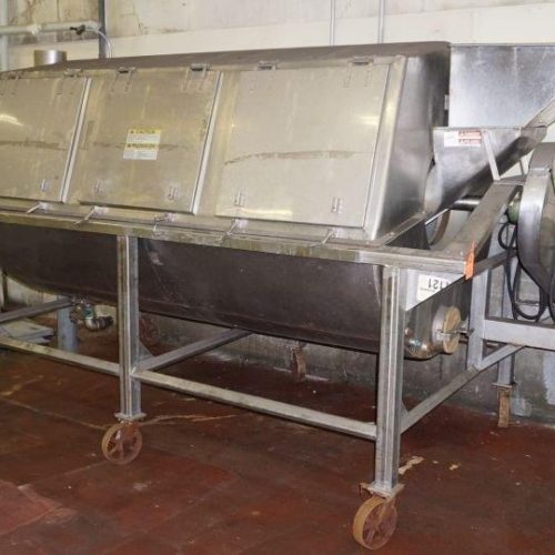 8.5 ft L x 5 ft Diameter S/S Rotary Drum Blancher or Pouch Cooler