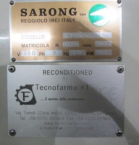 Sarong Model SG12 Inline Dual (12) Cavity Suppository Wrapping Machine